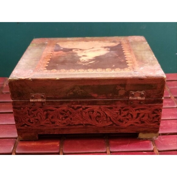 Victorian Style "Age Of Innocence" Decoupage  Trinket Box 6"x6"x3" - Picture 5 of 8